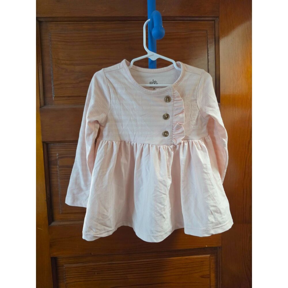 Kids Headquarters Girls 3T Blush Pink Ruffle Peplum Long Sleeve Top NWOT